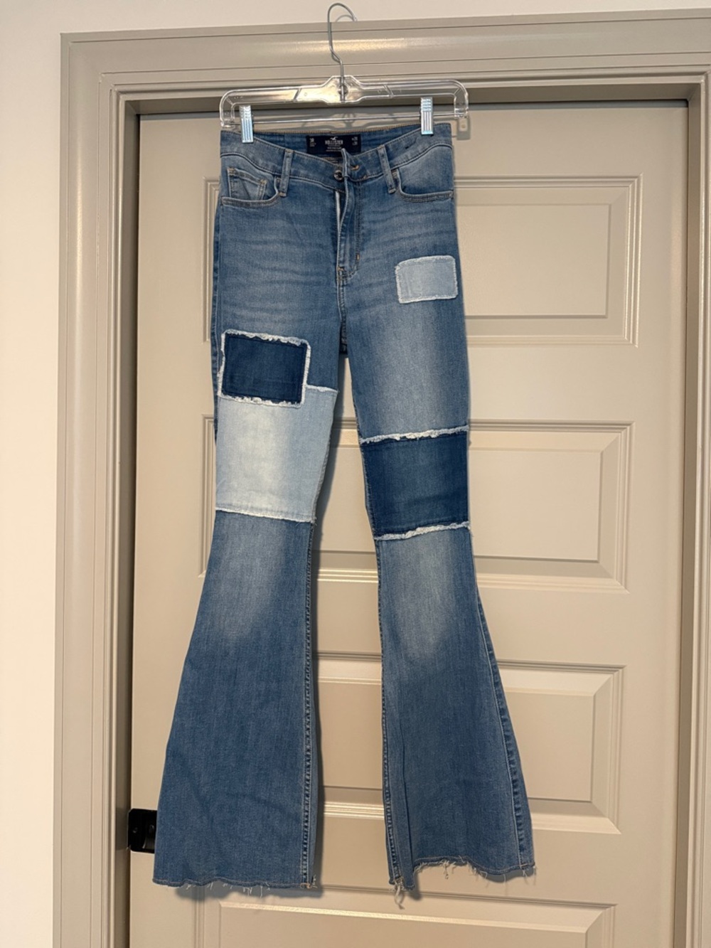 Hollister Blue Patchwork Flare Jeans
